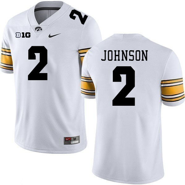 Men #2 Kaleb Johnson Iowa Hawkeyes College Football Jerseys Stitched-White